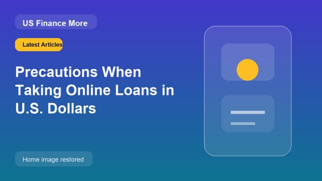 Precautions When Taking Online Loans in U.S. Dollars